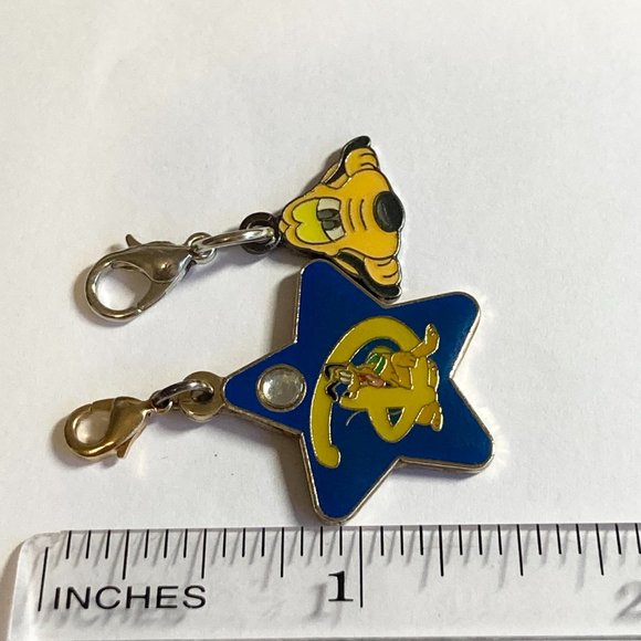 Vintage Disney Pluto Dog Charms Zipper Pull Purse Clip On for Bracelet Disneyana - Picture 9 of 10